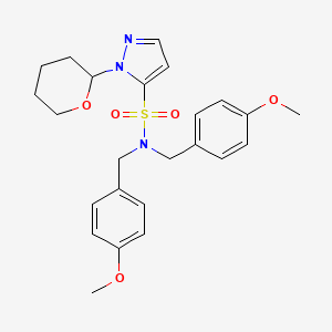 molecular formula C24H29N3O5S B12993309 N,N-Bis(4-methoxybenzyl)-1-(tetrahydro-2H-pyran-2-yl)-1H-pyrazole-5-sulfonamide 