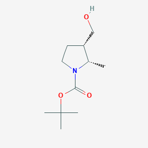 molecular formula C11H21NO3 B12993933 tert-Butyl (2S,3S)-3-(hydroxymethyl)-2-methylpyrrolidine-1-carboxylate 