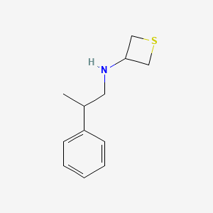 molecular formula C12H17NS B12993970 N-(2-Phenylpropyl)thietan-3-amine 