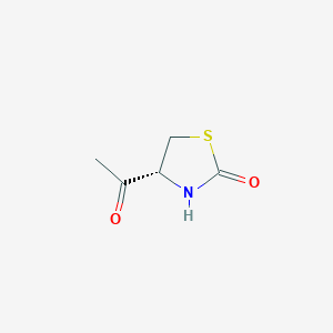 molecular formula C5H7NO2S B129941 2-Thiazolidinone, 4-acetyl-, (R)-(9CI) CAS No. 143397-35-7