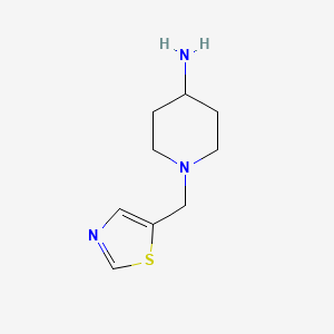 molecular formula C9H15N3S B12994111 1-(Thiazol-5-ylmethyl)piperidin-4-amine 