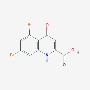 molecular formula C10H5Br2NO3 B12994124 5,7-Dibromo-4-oxo-1,4-dihydroquinoline-2-carboxylic acid 