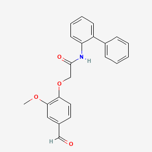 molecular formula C22H19NO4 B1299431 2-(4-甲酰基-2-甲氧基苯氧基)-N-(2-苯基苯基)乙酰胺 CAS No. 247592-93-4