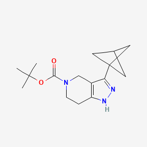 molecular formula C16H23N3O2 B12994441 tert-Butyl 3-(bicyclo[1.1.1]pentan-1-yl)-2,4,6,7-tetrahydro-5H-pyrazolo[4,3-c]pyridine-5-carboxylate 