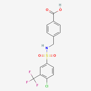molecular formula C15H11ClF3NO4S B1299448 4-(((4-Chloro-3-(trifluoromethyl)phenyl)sulfonamido)methyl)benzoic acid CAS No. 690646-04-9