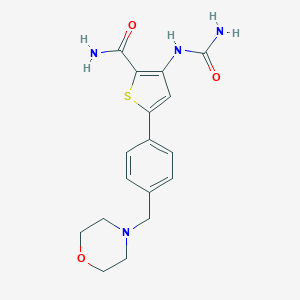 molecular formula C17H20N4O3S B129948 3-[(Aminocarbonyl)amino]-5-[4-(4-morpholinylmethyl)phenyl]-2-thiophenecarboxamide CAS No. 494772-86-0
