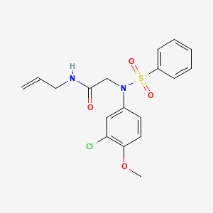 2-[N-(benzenesulfonyl)-3-chloro-4-methoxyanilino]-N-prop-2-enylacetamide