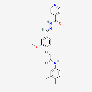 molecular formula C24H24N4O4 B12994809 N-(3,4-Dimethyl-phenyl)-2-{2-methoxy-4-[(pyridine-4-carbonyl)-hydrazonomethyl]-phenoxy}-acetamide 