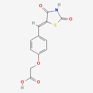 molecular formula C12H9NO5S B1299485 2-[4-[(Z)-(2,4-dioxo-1,3-thiazolidin-5-ylidene)methyl]phenoxy]acetic acid CAS No. 123021-85-2