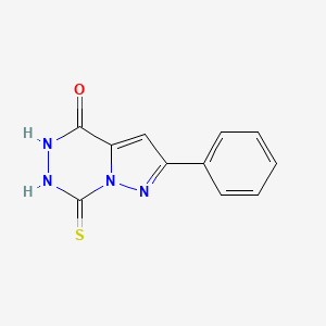 molecular formula C11H8N4OS B1299501 7-Mercapto-2-phenyl-5H-pyrazolo[1,5-d][1,2,4]triazin-4-one CAS No. 842971-47-5