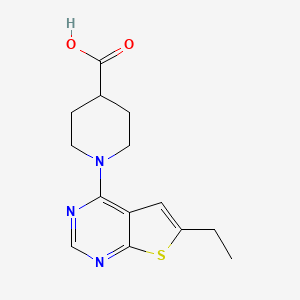 molecular formula C14H17N3O2S B1299506 1-(6-Ethylthieno[2,3-d]pyrimidin-4-yl)piperidine-4-carboxylic acid CAS No. 842971-64-6
