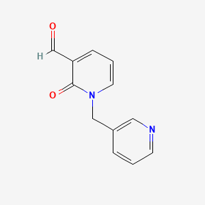 molecular formula C12H10N2O2 B12995146 2-Oxo-1-(pyridin-3-ylmethyl)-1,2-dihydropyridine-3-carbaldehyde 