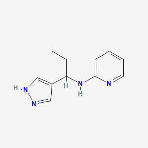 molecular formula C11H14N4 B12995278 N-(1-(1H-Pyrazol-4-yl)propyl)pyridin-2-amine 