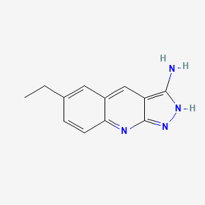 molecular formula C12H12N4 B1299531 6-Ethyl-1H-pyrazolo[3,4-b]quinolin-3-ylamine CAS No. 462067-01-2