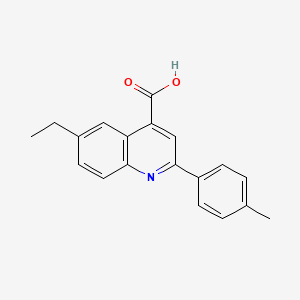 molecular formula C19H17NO2 B1299540 6-Ethyl-2-(4-methylphenyl)quinoline-4-carboxylic acid CAS No. 436091-46-2
