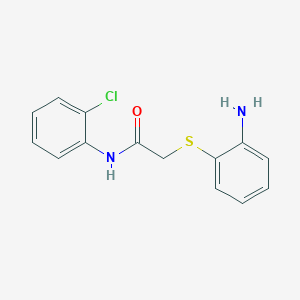 molecular formula C14H13ClN2OS B1299544 2-(2-Amino-phenylsulfanyl)-N-(2-chloro-phenyl)-acetamide CAS No. 436094-41-6