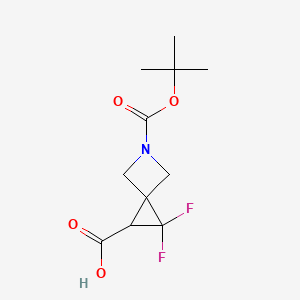 molecular formula C11H15F2NO4 B12995494 5-(tert-Butoxycarbonyl)-2,2-difluoro-5-azaspiro[2.3]hexane-1-carboxylic acid 