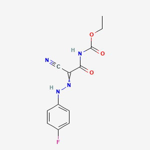 molecular formula C12H11FN4O3 B1299555 ethyl N-[2-cyano-2-[(4-fluorophenyl)hydrazinylidene]acetyl]carbamate 