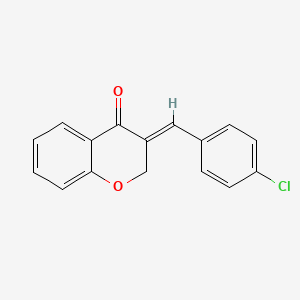 molecular formula C16H11ClO2 B1299559 (E)-2,3-二氢-3-((4-氯苯基)亚甲基)-4H-1-苯并吡喃-4-酮 CAS No. 62174-08-7