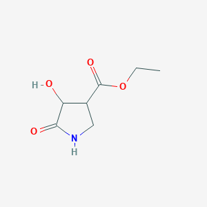 molecular formula C7H11NO4 B12995886 Ethyl 4-hydroxy-5-oxopyrrolidine-3-carboxylate 