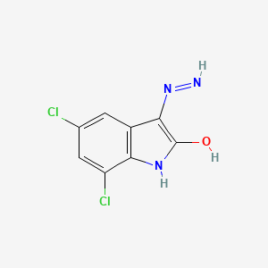 molecular formula C8H5Cl2N3O B1299589 5,7-Dichloro-3-hydrazono-1,3-dihydro-indol-2-one CAS No. 35246-87-8