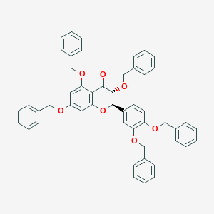 B129962 (2R,3R)-2-[3,4-bis(phenylmethoxy)phenyl]-3,5,7-tris(phenylmethoxy)-2,3-dihydrochromen-4-one CAS No. 574749-31-8
