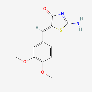 molecular formula C12H12N2O3S B1299620 (5Z)-2-amino-5-(3,4-dimethoxybenzylidene)-1,3-thiazol-4(5H)-one 