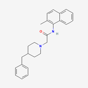 molecular formula C25H28N2O B12996201 2-(4-benzylpiperidin-1-yl)-N-(2-methylnaphthalen-1-yl)acetamide 