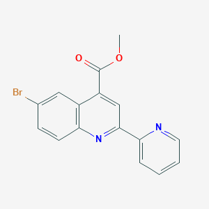 molecular formula C16H11BrN2O2 B12996209 Methyl 6-bromo-2-(pyridin-2-yl)quinoline-4-carboxylate 