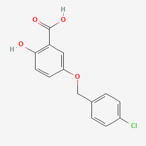 molecular formula C14H11ClO4 B12996276 5-((4-Chlorobenzyl)oxy)-2-hydroxybenzoic acid 