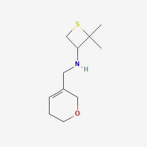 molecular formula C11H19NOS B12996288 N-((5,6-Dihydro-2H-pyran-3-yl)methyl)-2,2-dimethylthietan-3-amine 