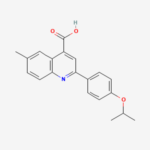 molecular formula C20H19NO3 B1299635 2-(4-Isopropoxyphenyl)-6-methylquinoline-4-carboxylic acid CAS No. 438220-76-9