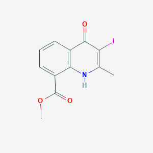 molecular formula C12H10INO3 B12996371 Methyl 3-iodo-2-methyl-4-oxo-1,4-dihydroquinoline-8-carboxylate 