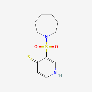 molecular formula C11H16N2O2S2 B12996644 3-(Azepan-1-ylsulfonyl)pyridine-4-thiol 