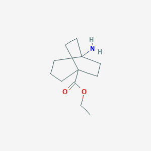 molecular formula C12H21NO2 B12996652 Ethyl 5-aminobicyclo[3.2.2]nonane-1-carboxylate 