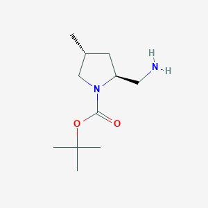 molecular formula C11H22N2O2 B12996745 tert-Butyl (2S,4R)-2-(aminomethyl)-4-methylpyrrolidine-1-carboxylate 