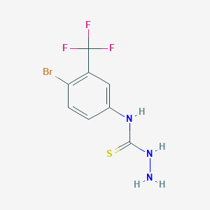molecular formula C8H7BrF3N3S B12996783 N-(4-Bromo-3-(trifluoromethyl)phenyl)hydrazinecarbothioamide 