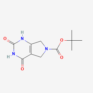 molecular formula C11H15N3O4 B12996911 tert-Butyl 2,4-dihydroxy-5,7-dihydro-6H-pyrrolo[3,4-d]pyrimidine-6-carboxylate 