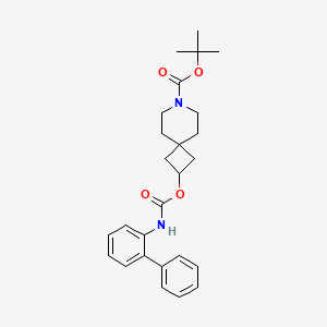 molecular formula C26H32N2O4 B12997015 tert-Butyl 2-(([1,1'-biphenyl]-2-ylcarbamoyl)oxy)-7-azaspiro[3.5]nonane-7-carboxylate 