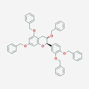 molecular formula C50H44O6 B129971 (2R-trans)-2-(3,4-Bis(phenylmethoxy)phenyl)-3,4-dihydro-3,5,7-tris(phenylmethoxy)-2H-1-benzopyran CAS No. 85443-49-8