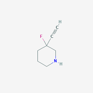 molecular formula C7H10FN B12997111 3-Ethynyl-3-fluoropiperidine 