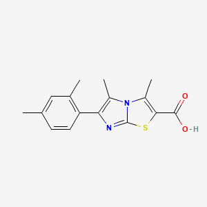 molecular formula C16H16N2O2S B12997179 6-(2,4-Dimethylphenyl)-3,5-dimethylimidazo[2,1-b]thiazole-2-carboxylic acid 