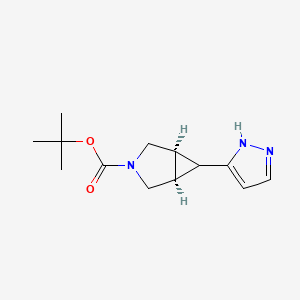 molecular formula C13H19N3O2 B12997204 Rel-tert-butyl (1R,5S,6r)-6-(1H-pyrazol-3-yl)-3-azabicyclo[3.1.0]hexane-3-carboxylate 