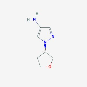 molecular formula C7H11N3O B12997232 (R)-1-(Tetrahydrofuran-3-yl)-1H-pyrazol-4-amine 