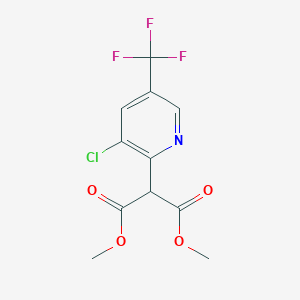 molecular formula C11H9ClF3NO4 B1299729 Dimethyl 2-[3-chloro-5-(trifluoromethyl)-2-pyridinyl]malonate CAS No. 477859-76-0