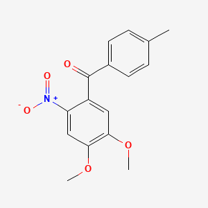 molecular formula C16H15NO5 B12997361 (4,5-Dimethoxy-2-nitrophenyl)(p-tolyl)methanone 