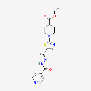 molecular formula C18H21N5O3S B1299737 Ethyl 1-[5-[(pyridine-4-carbonylhydrazinylidene)methyl]-1,3-thiazol-2-yl]piperidine-4-carboxylate 