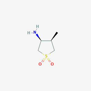 molecular formula C5H11NO2S B12997456 (3S,4R)-3-Amino-4-methyltetrahydrothiophene 1,1-dioxide 