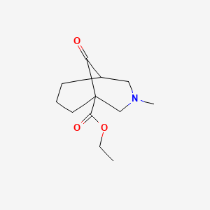 molecular formula C12H19NO3 B12997565 Ethyl 3-methyl-9-oxo-3-azabicyclo[3.3.1]nonane-1-carboxylate 