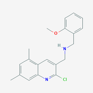 molecular formula C20H21ClN2O B12997669 1-(2-Chloro-5,7-dimethylquinolin-3-yl)-N-(2-methoxybenzyl)methanamine 